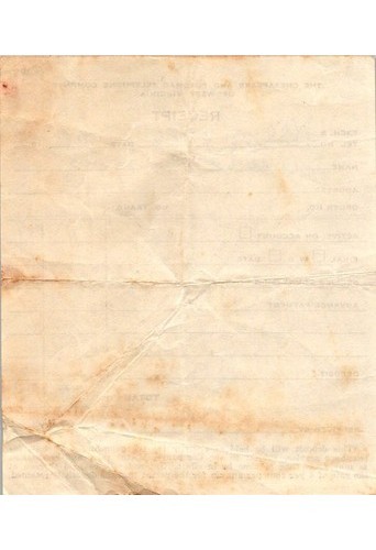 Bell System WV Telephone Deposit Receipt 1956 Charleston WV Paper Miss Lemons
