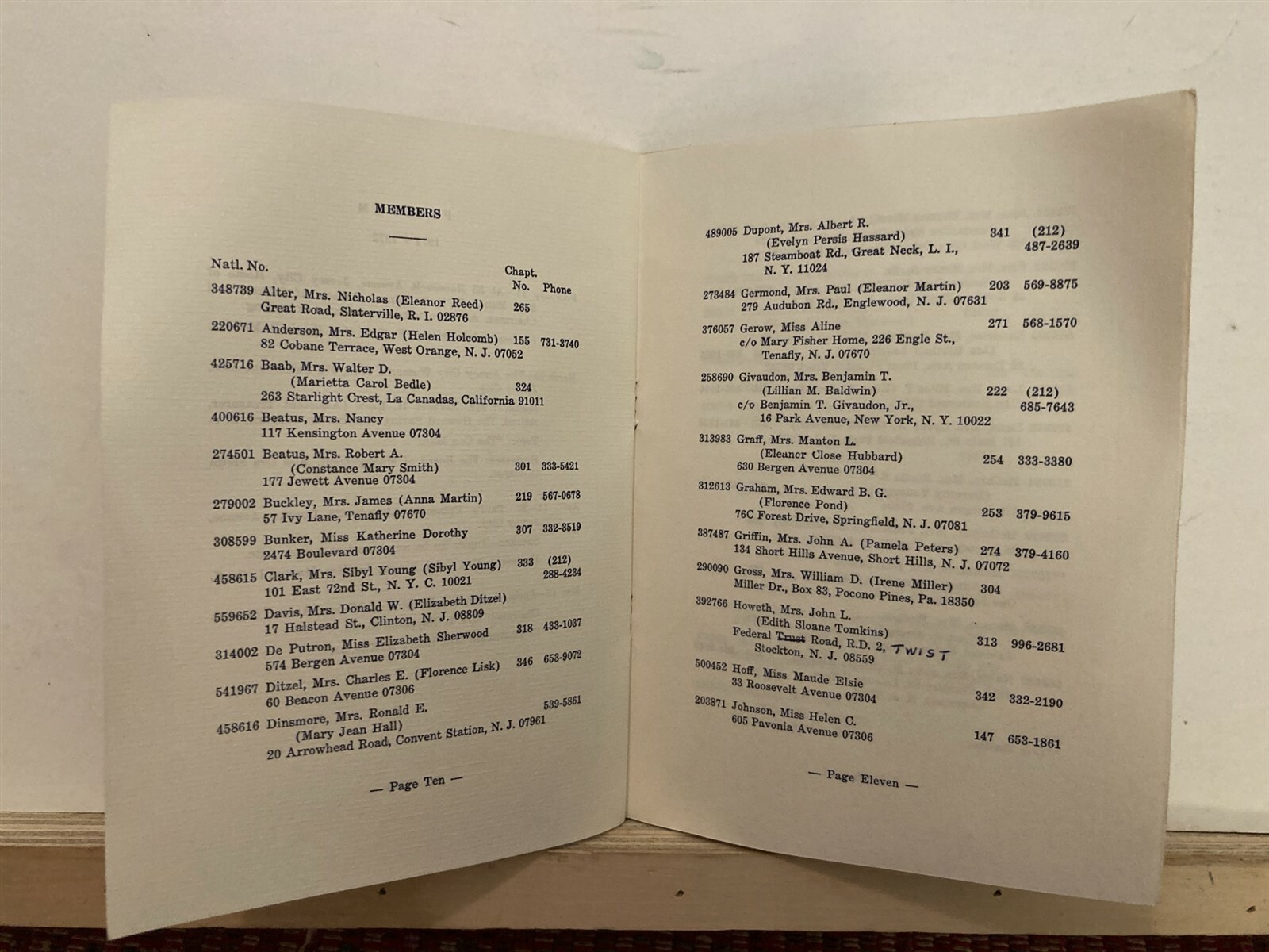 1971 1972 Bergen Paulus Hook Daughters of the American Revolution Jersey City NJ