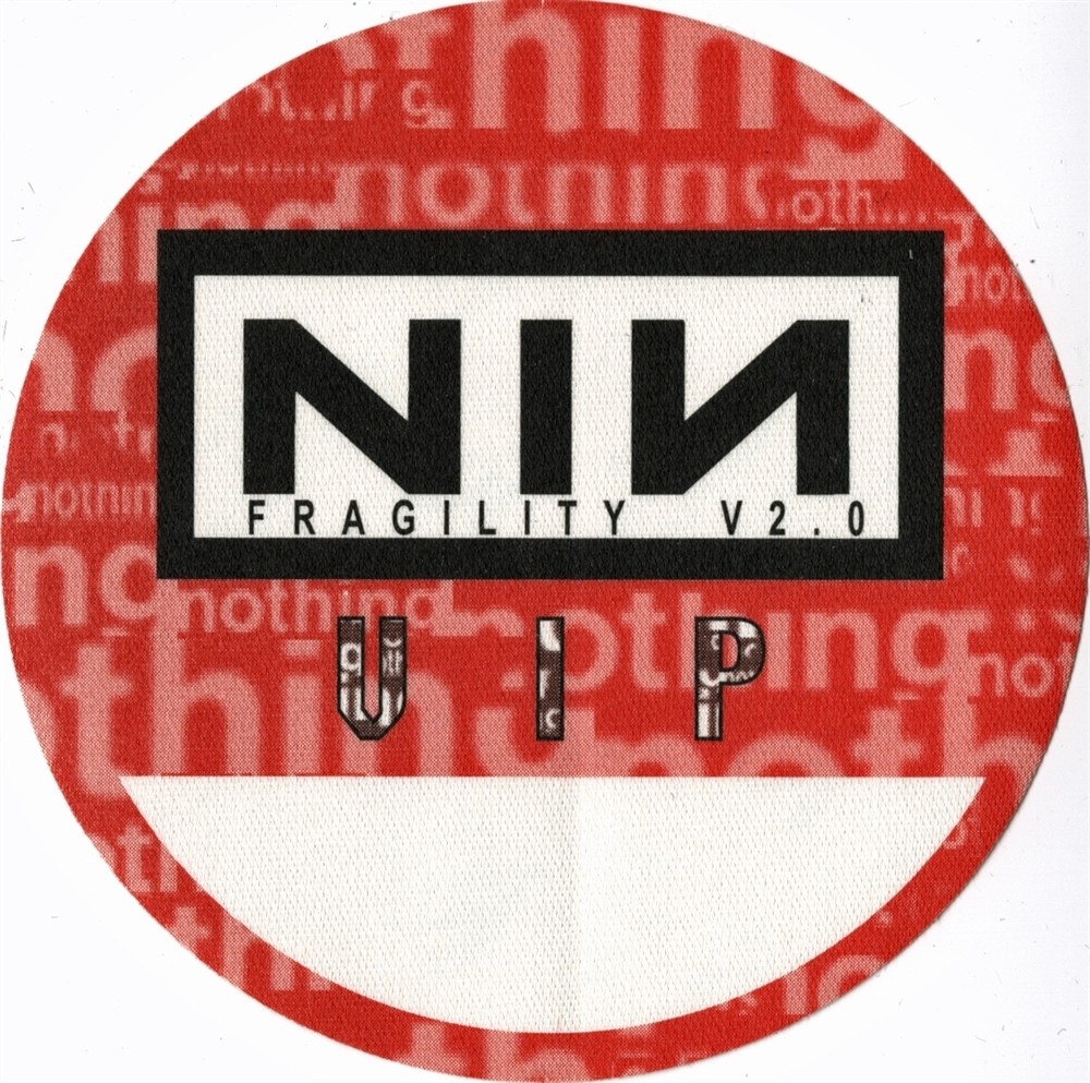 Nine Inch Nails 1999 The Fragile concert tour VIP Band Guest Backstage Pass