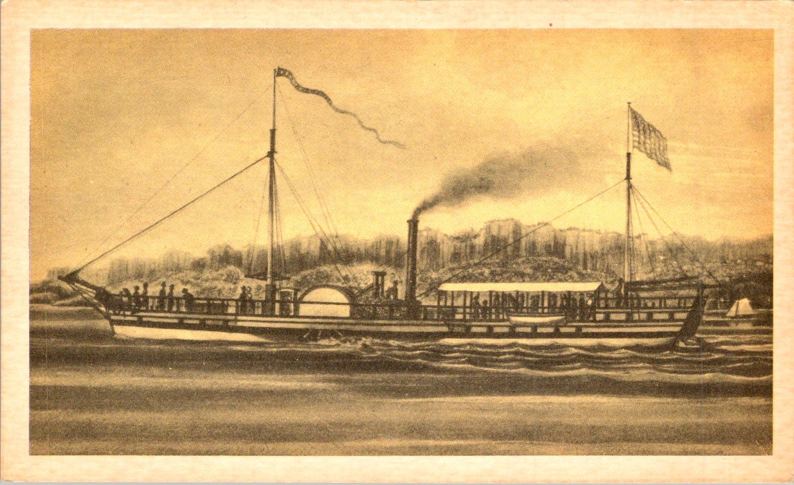 Educational Card 2 North River Steam Boat “Clermont” 1807 Lithograph DeWitt