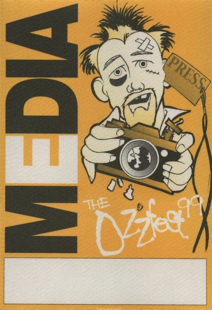 Black Sabbath 1999 Ozzfest tour w/ Slayer & Deftones Working Crew Backstage Pass