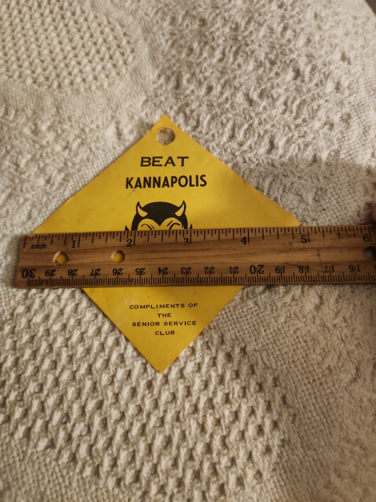 1980s RJ Reynolds High School Beat Kannapolis Paper Hang Tag Winston-Salem NC