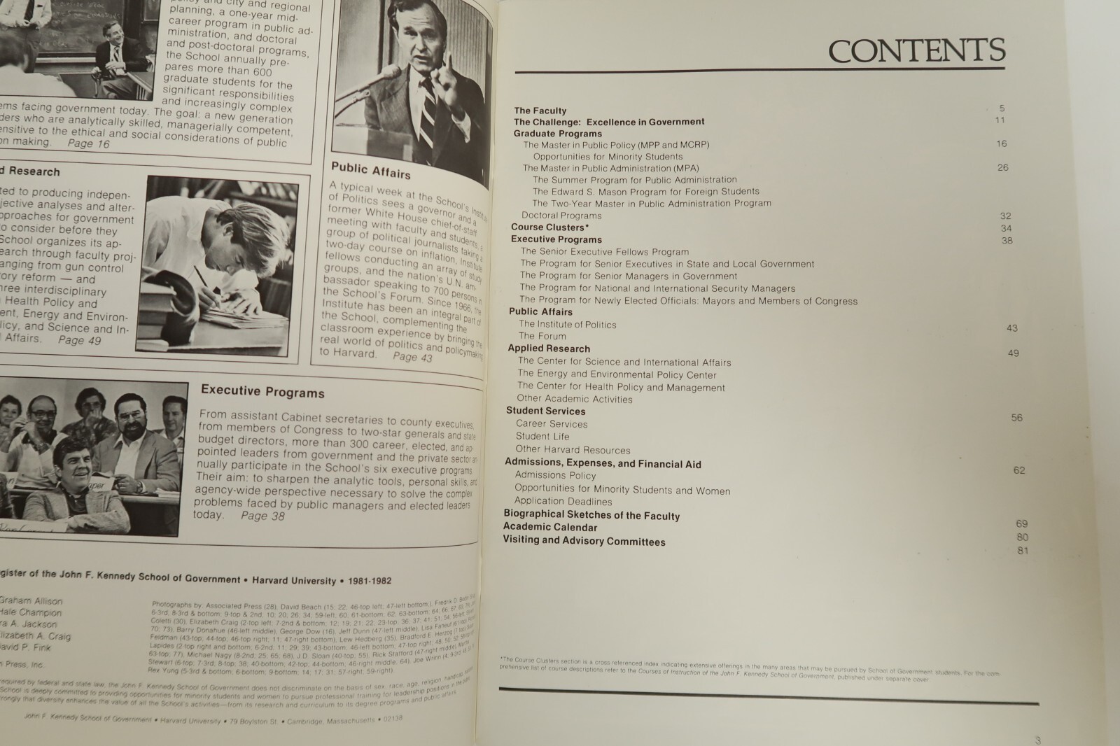 Harvard University John F. Kennedy School of Government 1981-1982 Program Book
