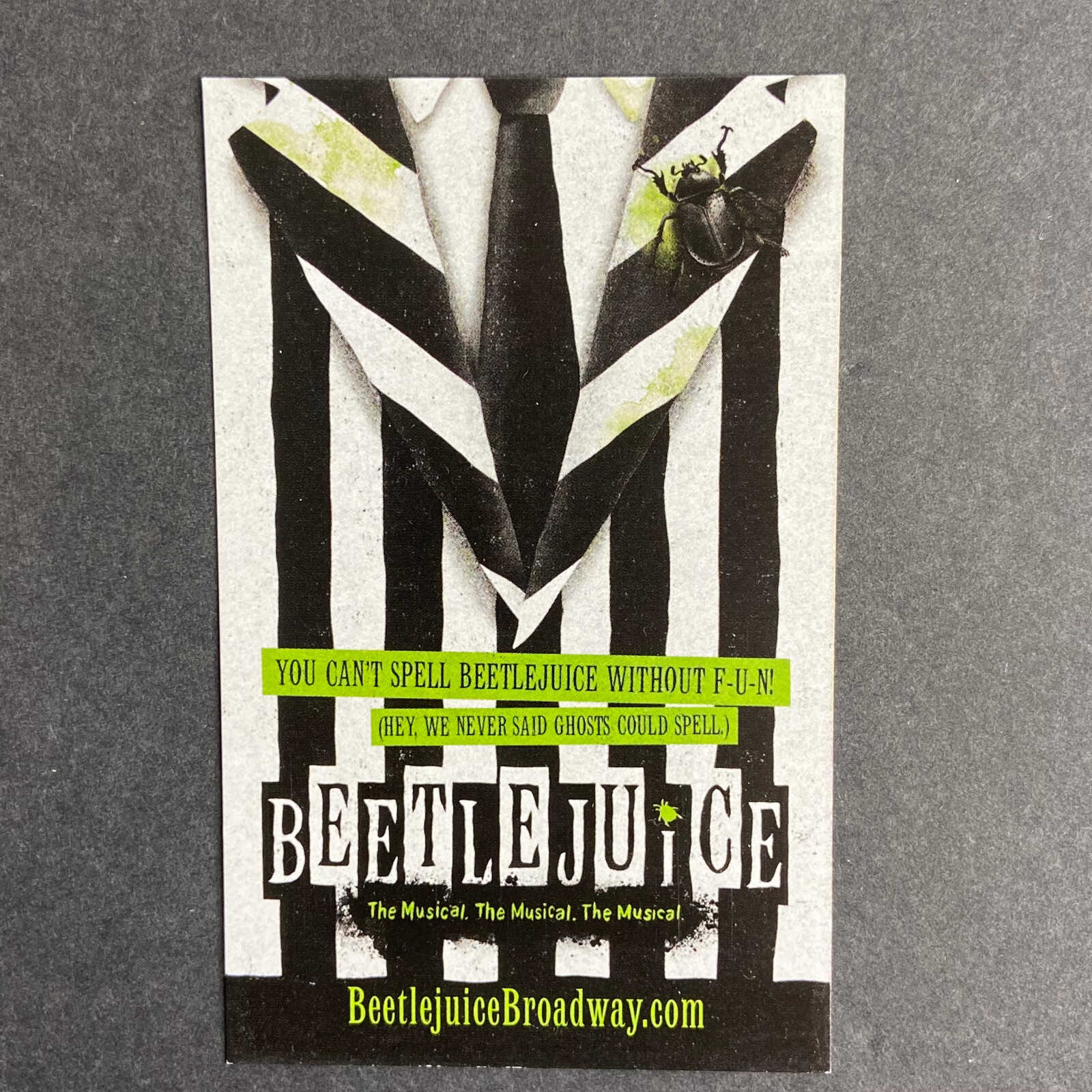 Beetlejuice Promo Ad Flyer Handbill Pocket NYC NY New York City Broadway