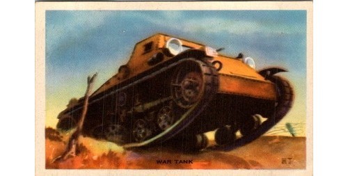 1920s-30s Modern Wonders Card War Tank WWI Tech Lithograph 2-M Military Card