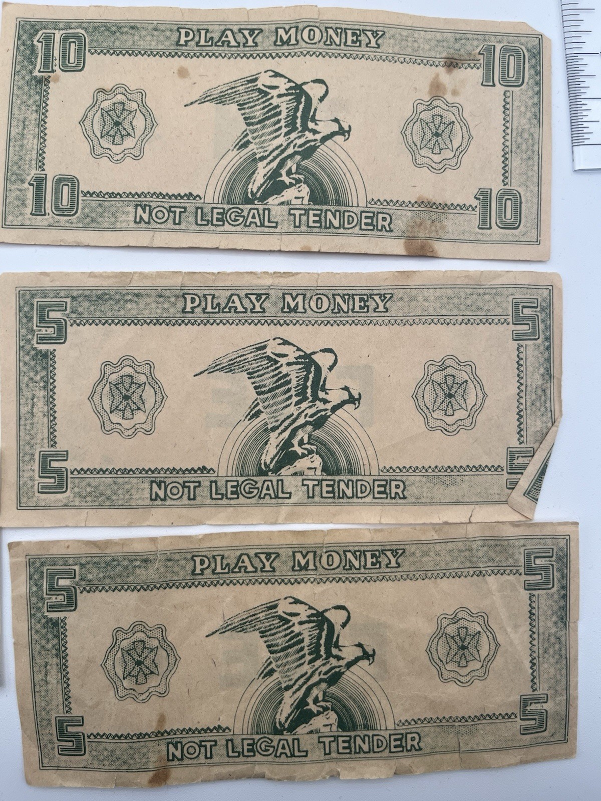 Vintage 1950s 1960s Play Money Stack Of Bills Tracies Inc Hunky Dory & Unmarked