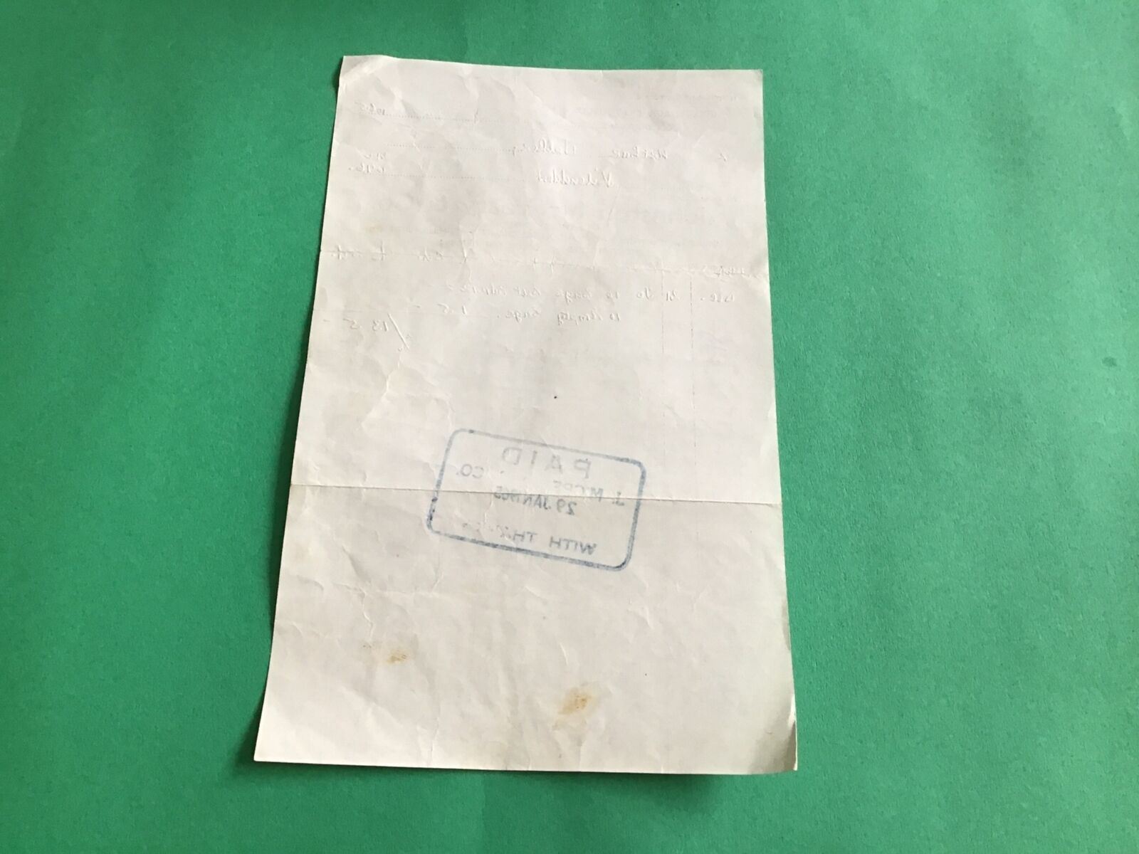 Johnston McCreary & Co Grocers Hardware Timber Iron 1965 Donegal receipt R37371