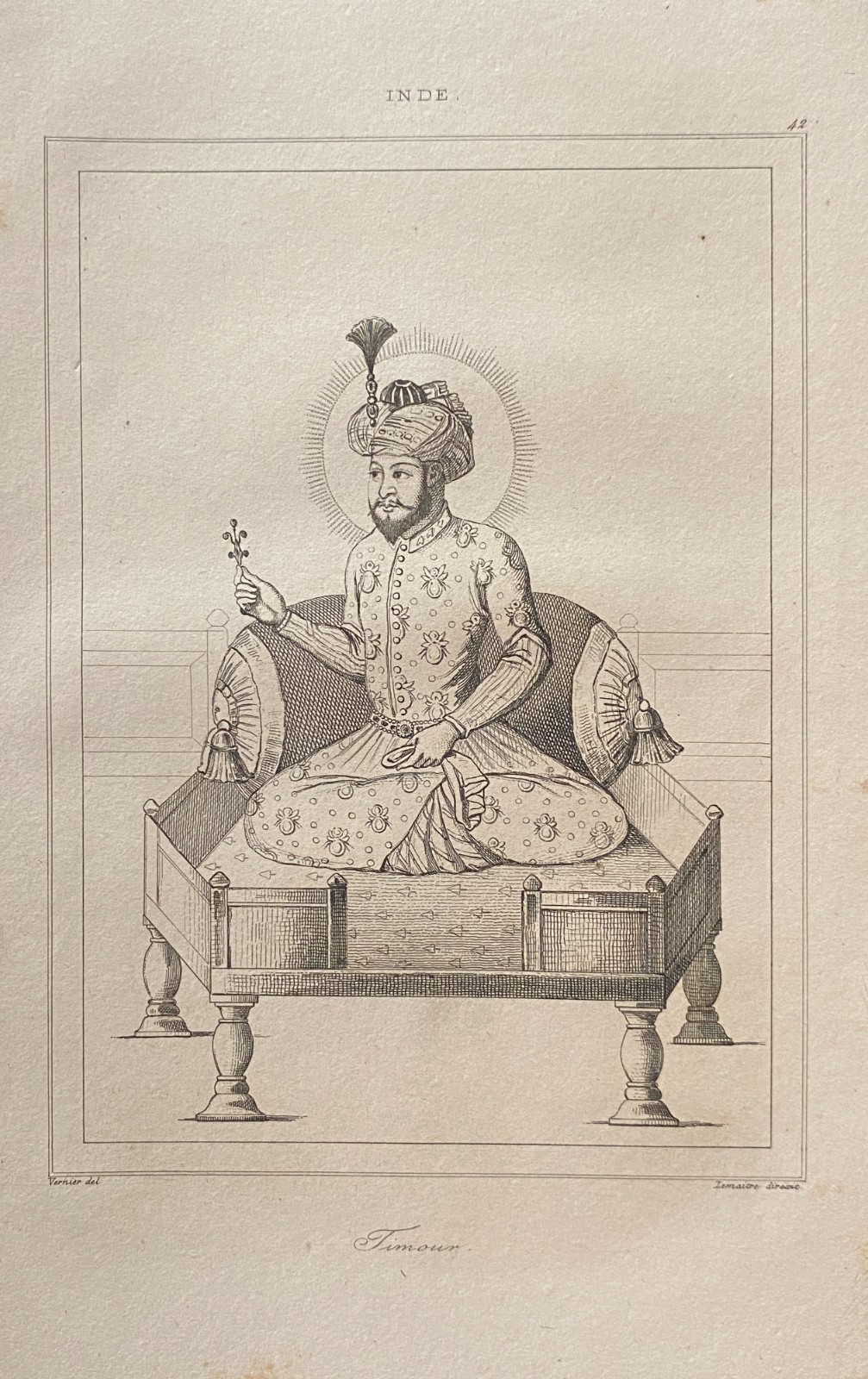 Engraving India 1843 “Timour”