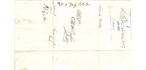 D.F. McIntire Lumber Invoice Fitchburg MA 1873 Railroadiana Billhead Paper