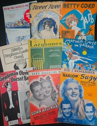 Group of 9 Sheet Music