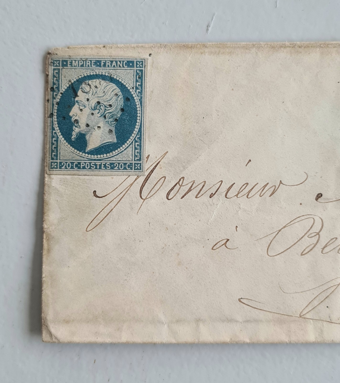 Vintage Letter Envelope For A Tutor 19th Century Stamp NAPOLEON III