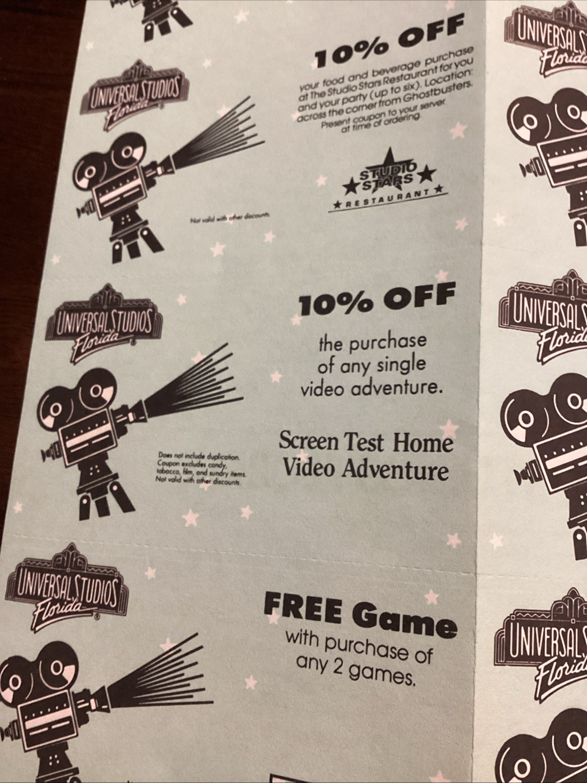 Universal Studios Coupon Book 1991 Early Discounts Rare