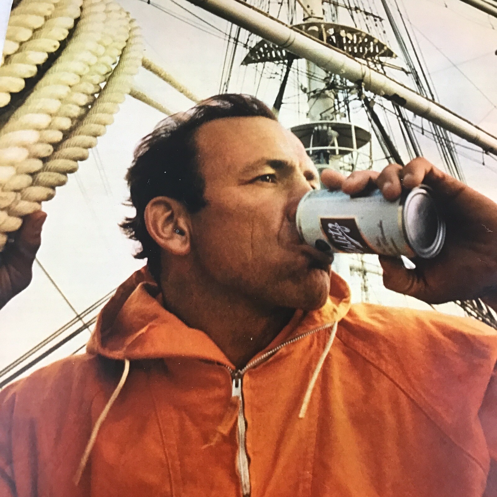 Vintage 1970 Schlitz Beer Milwaukee Advertising Art Print Ad Fisherman Sailing