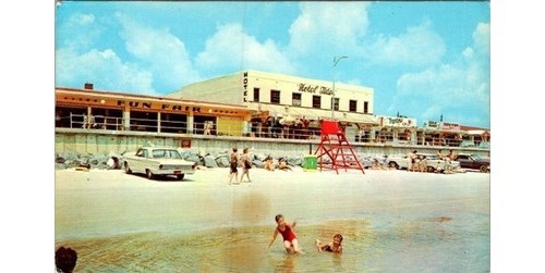 Jacksonville Beach FL Hotel Tide Dexter Postcard 1960s Americana Fun Fair