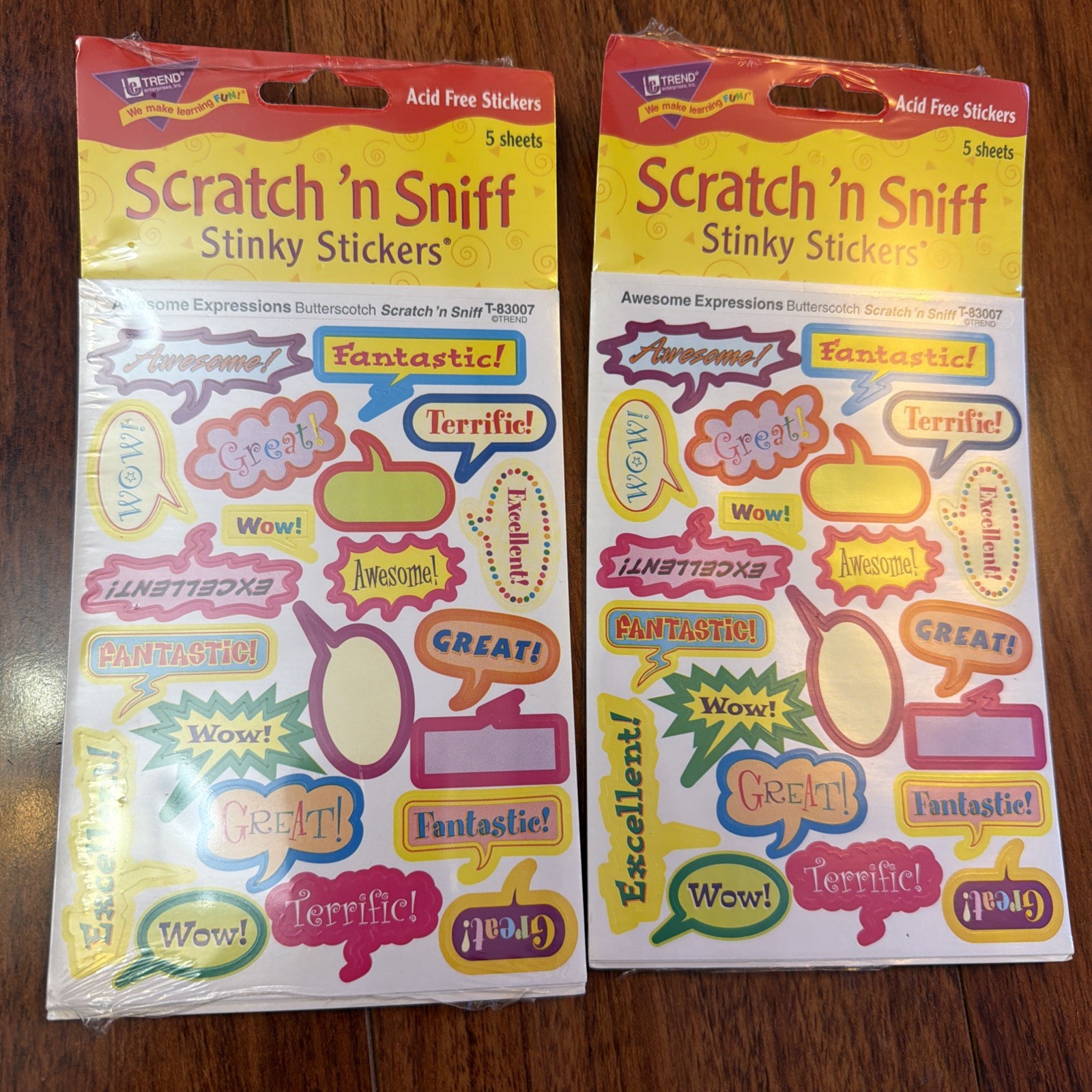 Vintage Trend Scratch ‘N Sniff Stinky Stickers Licorice Butterscotch 4 Packs