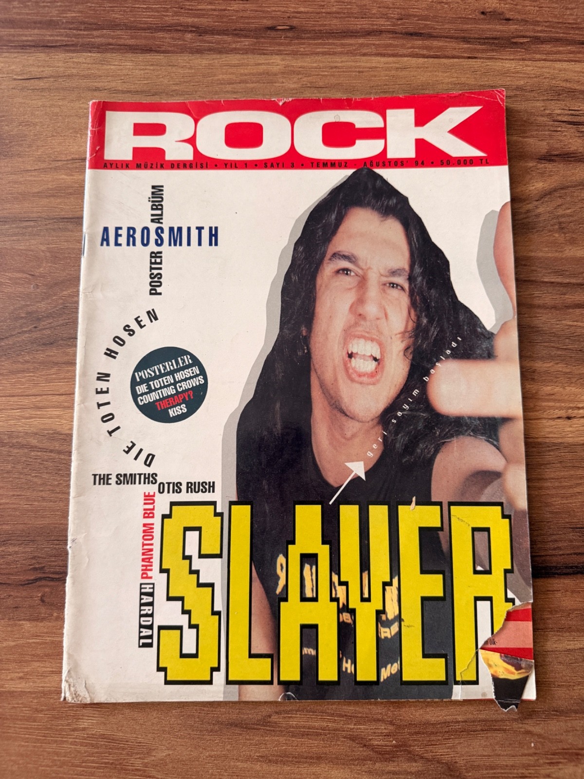 Slayer Tom Araya Turkish Rock Magazine 1994 Rare Thrash Metal Cover