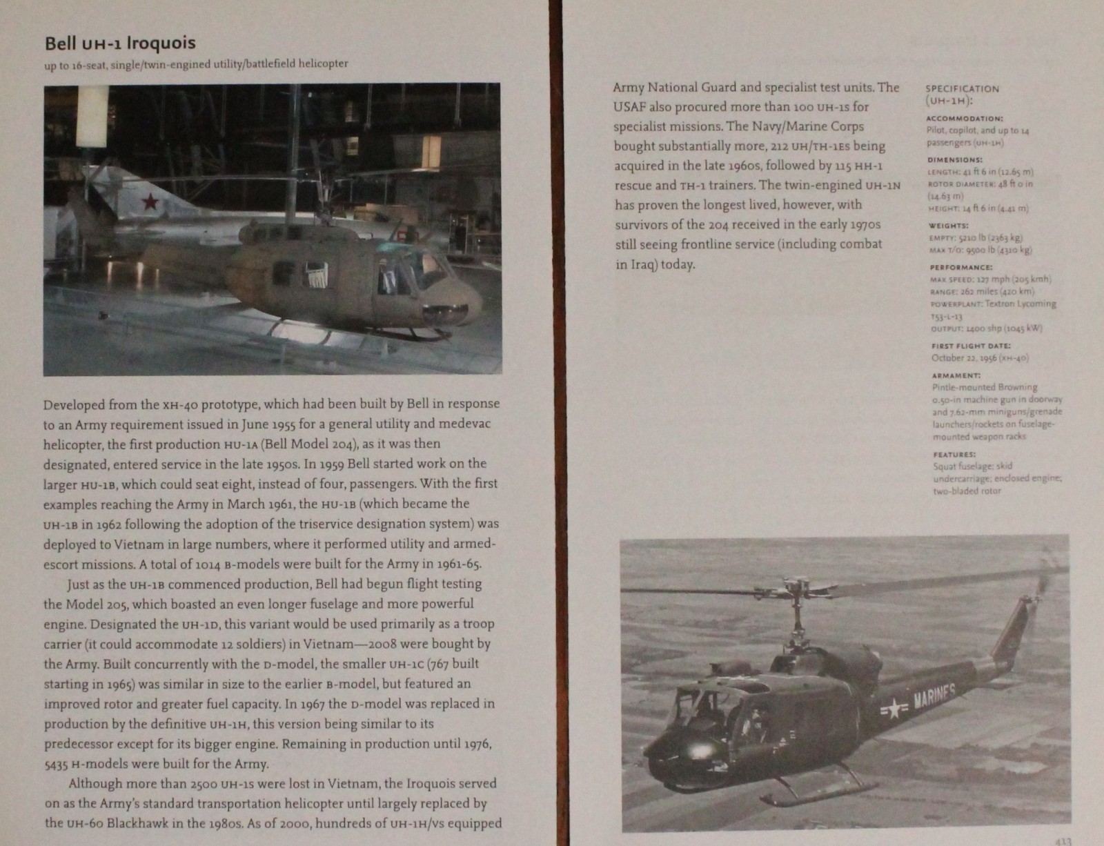 Bell Iroquis Helicopter Picture Aviation Article Vtg Detail Sheet
