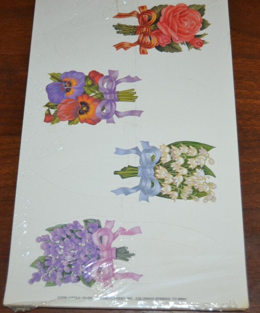 Bookmarks by Current, Inc. FLORAL FLOWERS SEALED! 4 Paper Vintage 80’s