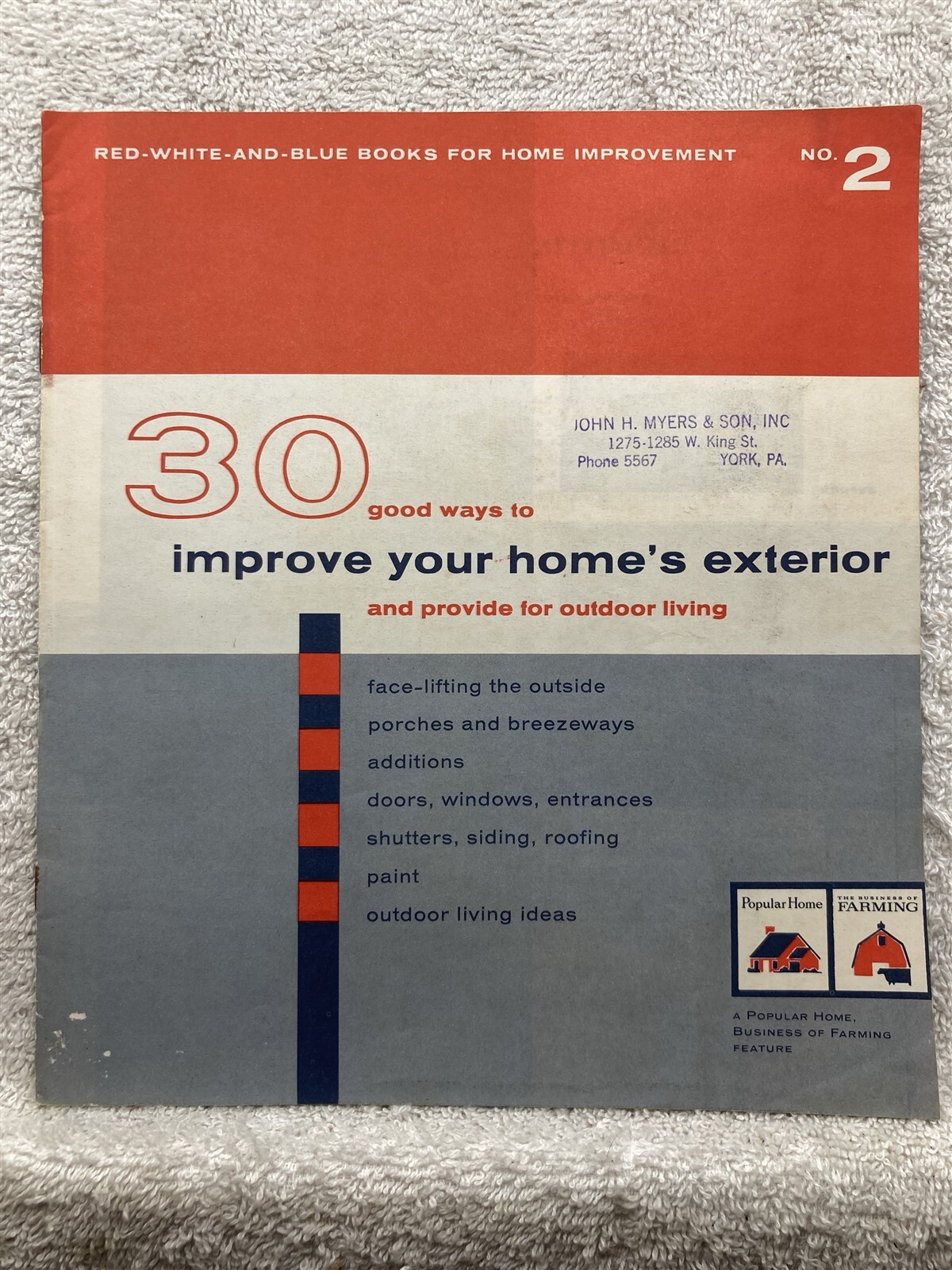 1960’s Red White Blue Home Improvement Book No. 2 Homes Exterior Popular Home