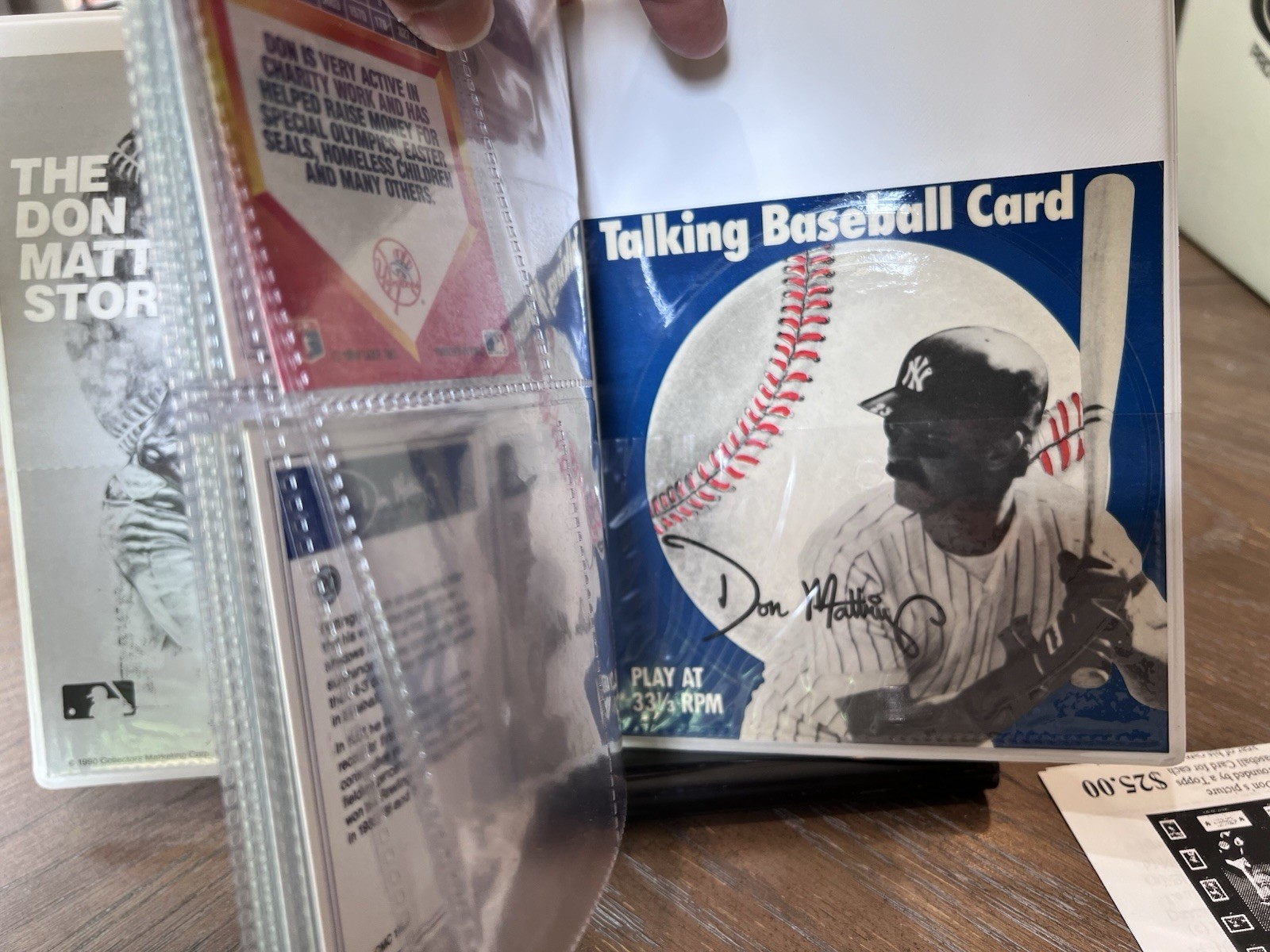 The Don Mattingly Story card album & Talking Baseball Card Set 1988