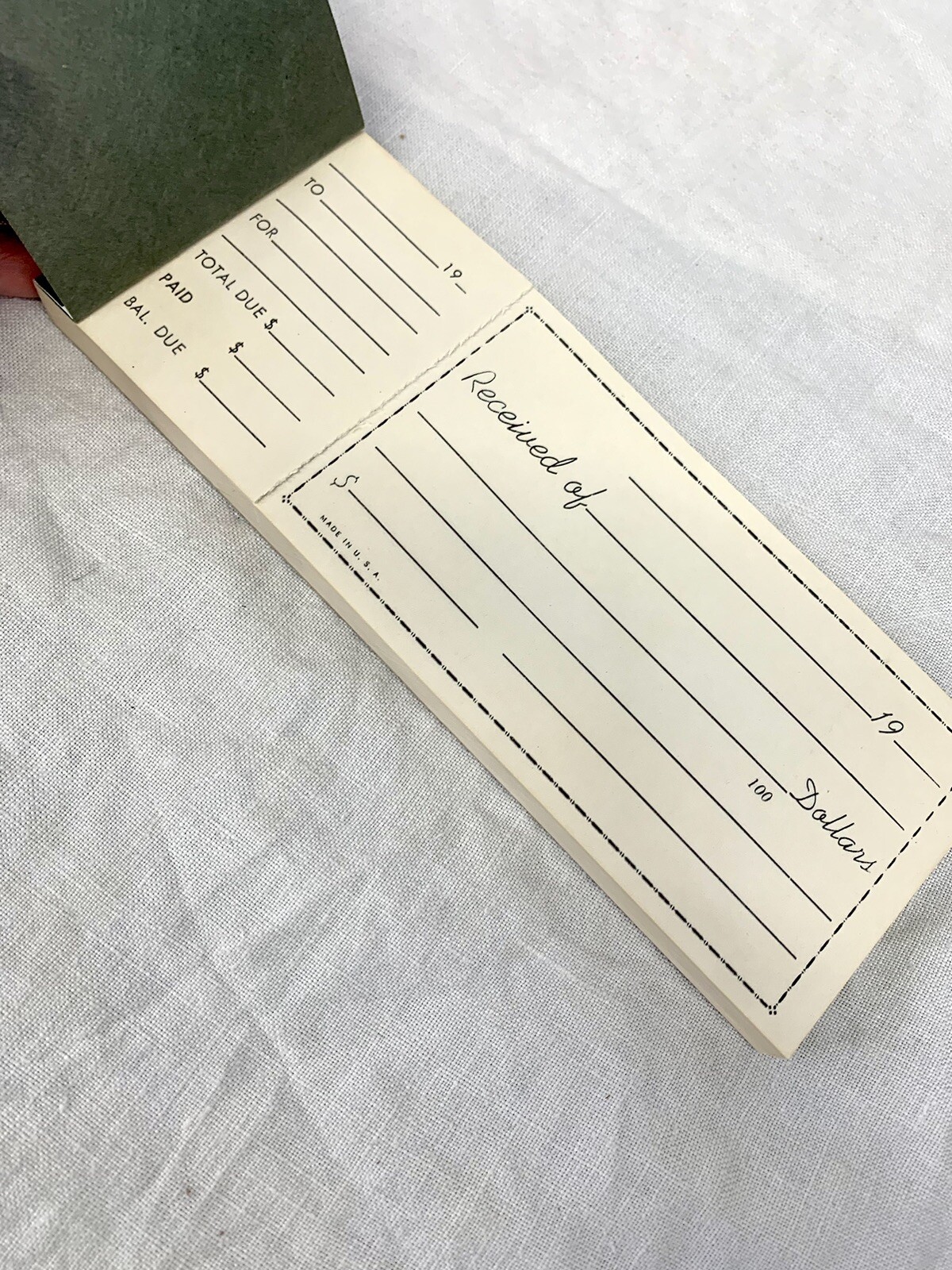 Vtg WOOLWORTH / HERALD SQUARE Money Receipts 140 Pages 8 x 3 inches Green