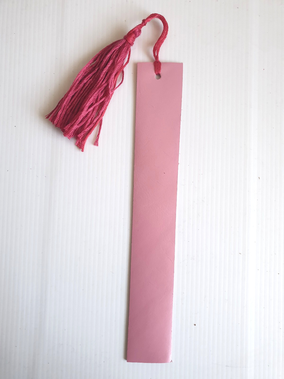 Handmade Leather BOOKMARK Blank Plain Pink with tassel Gift x Her Woman Girl