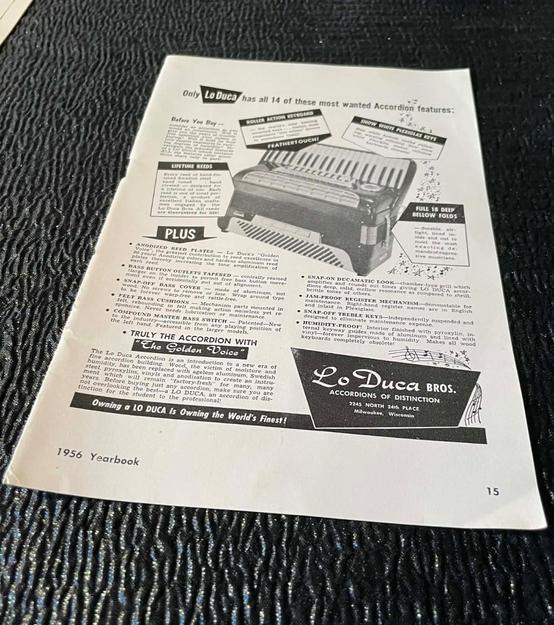 Lo Duca Bros. Milwaukee Wisconsin Lipsky Advertising Accordion World Magazine