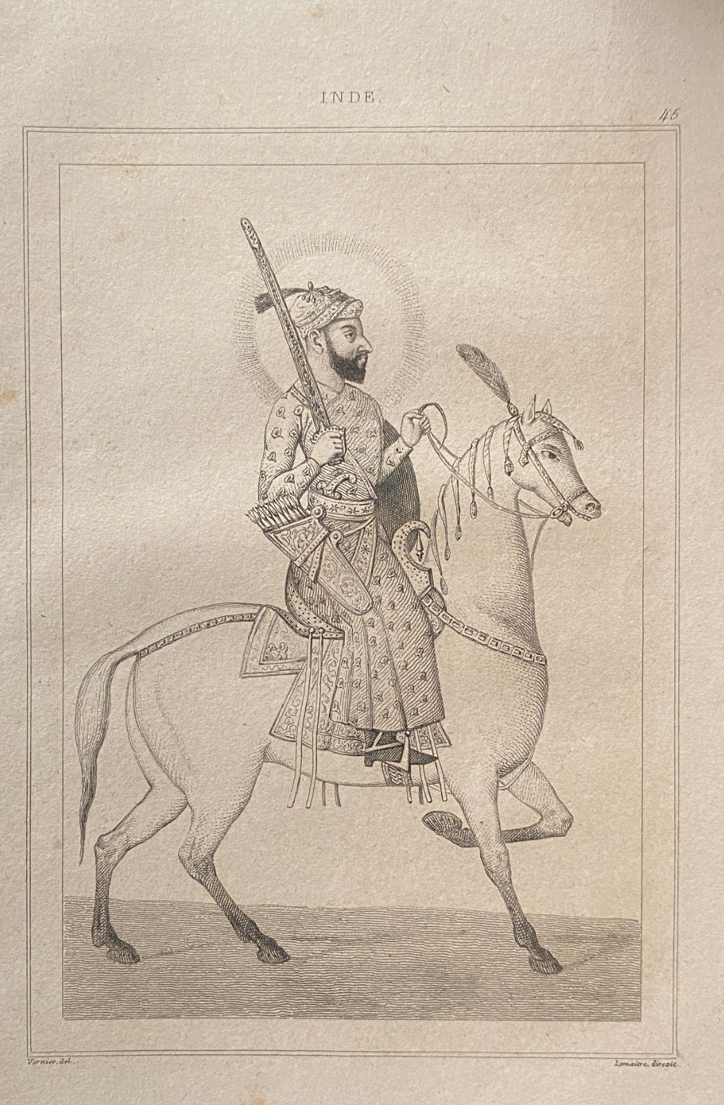 Engraving India 1843 ” AKBAR “