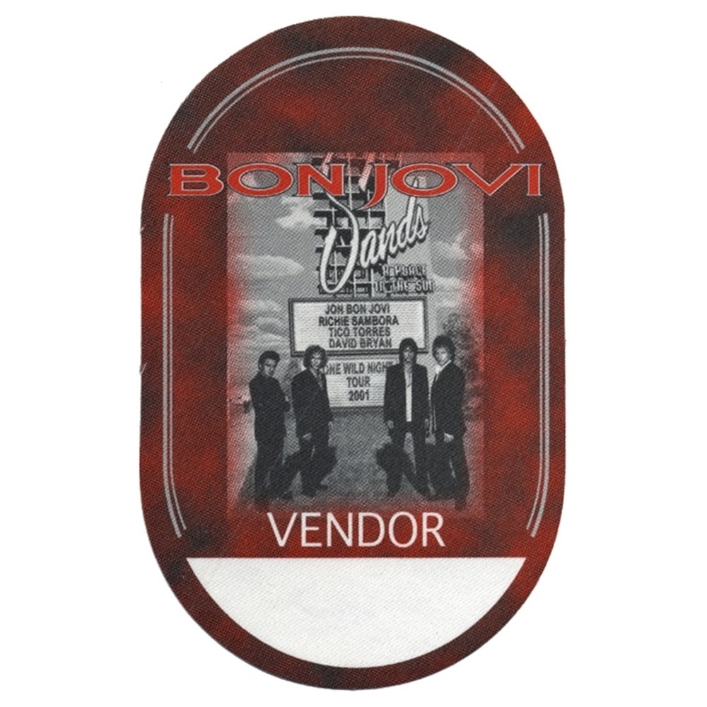 Bon Jovi 2001 One Wild Night concert tour collectible Vendor Backstage Pass
