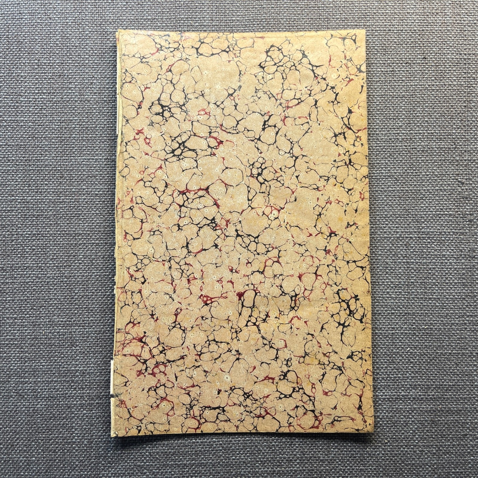 Antique Marbled End Papers Bookbinding Brown Blue Red Lot of 3