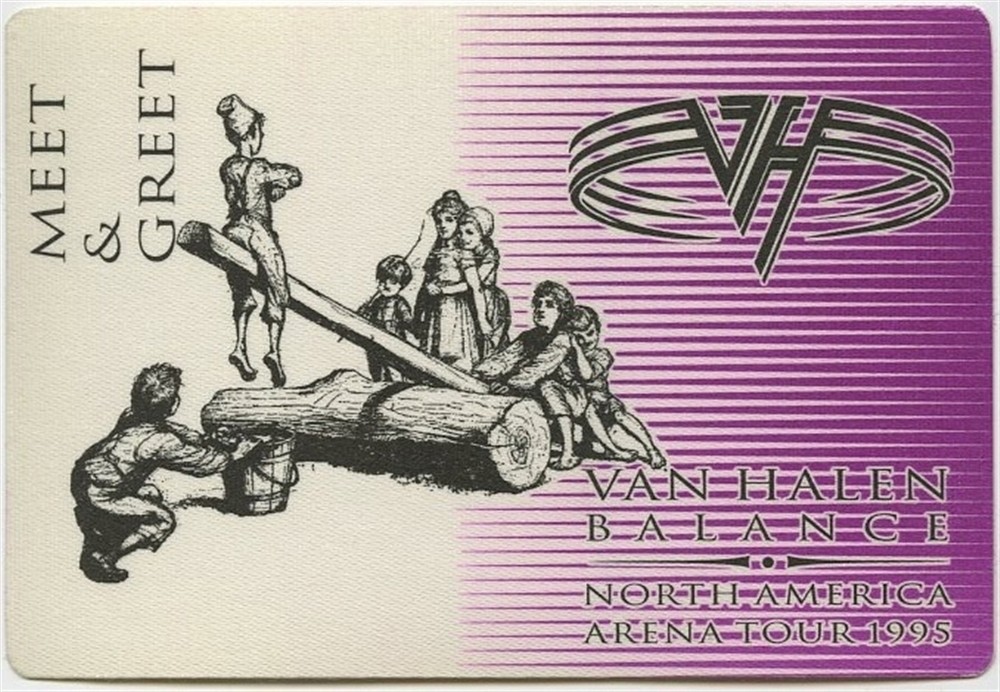 Van Halen 1995 Balance concert tour Meet & Greet Backstage Pass