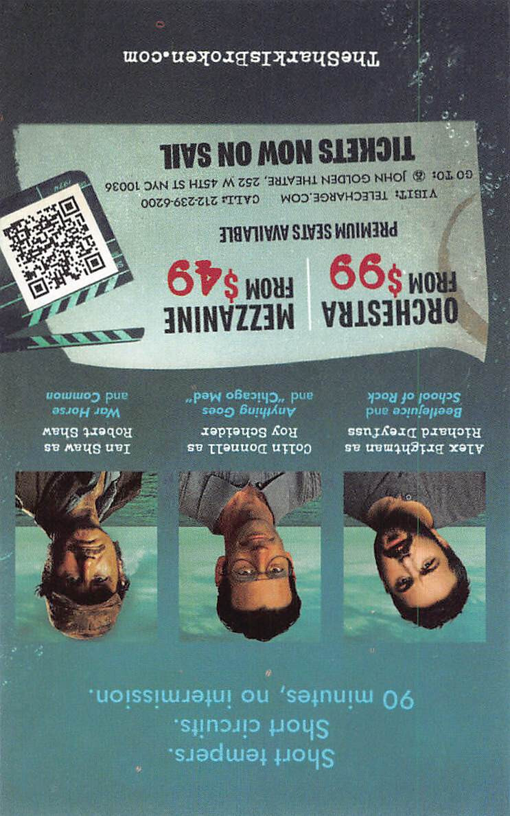 The Shark is Broken 2023 ad handbill flyer Broadway New York City Alex Brightman