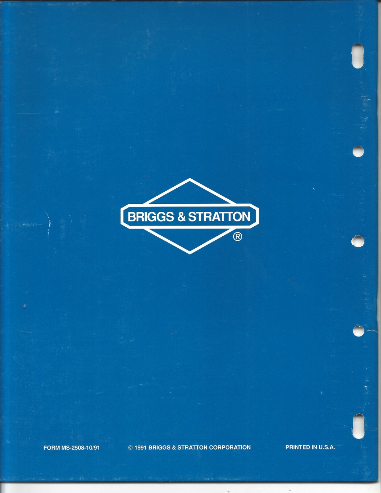 1992 Briggs & Stratton Update Seminar Service Manual MS-2508-10/91 Europa