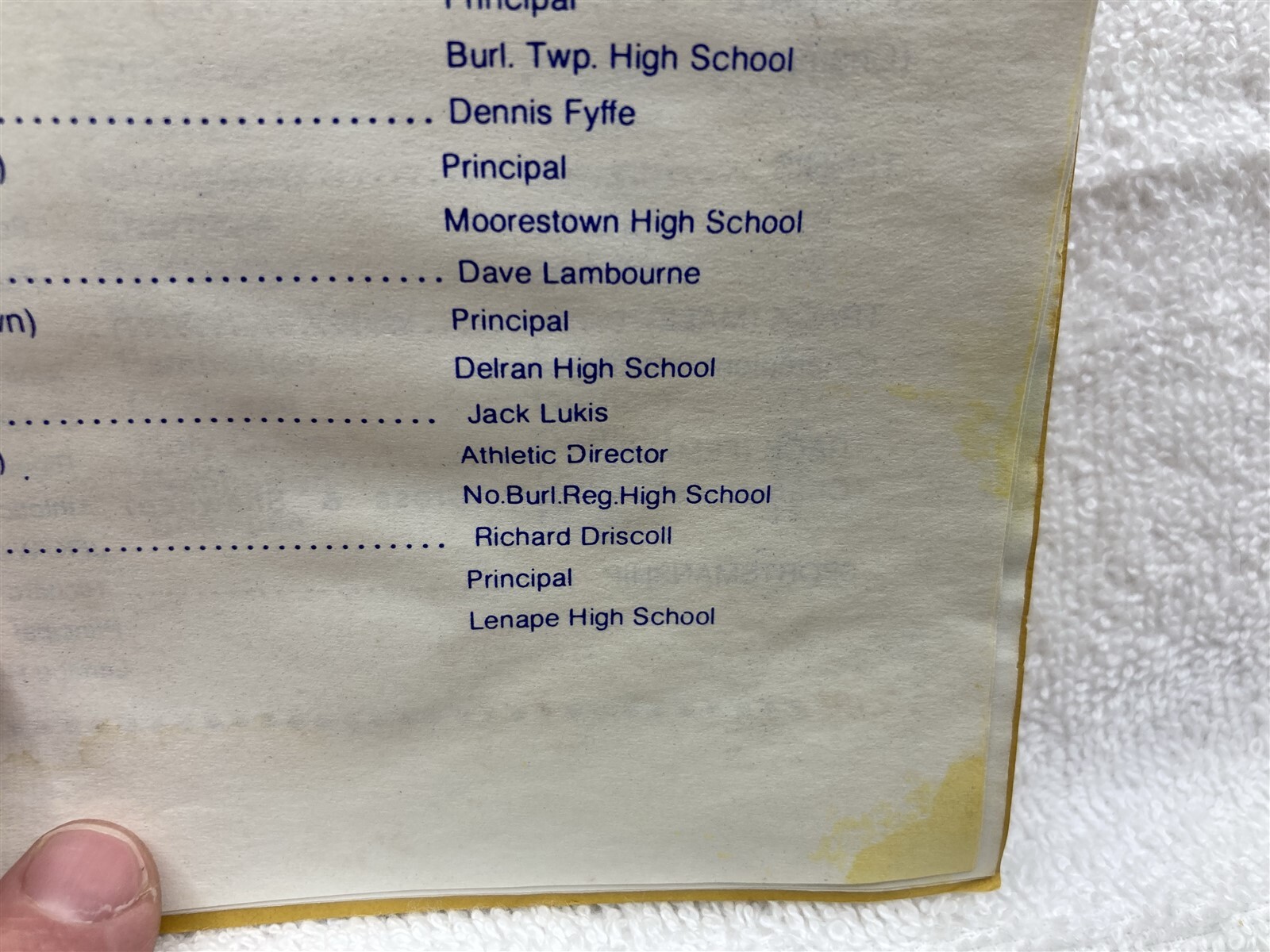 1988 Burlington County Scholastic League Spring Sports Award Banquet Program NJ