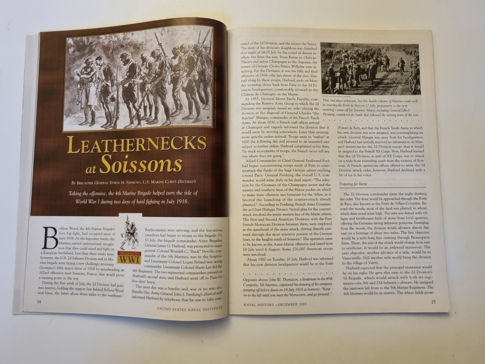 Naval History Magazine Marines Fight The Great War December 2005 Vol. 19 No.6