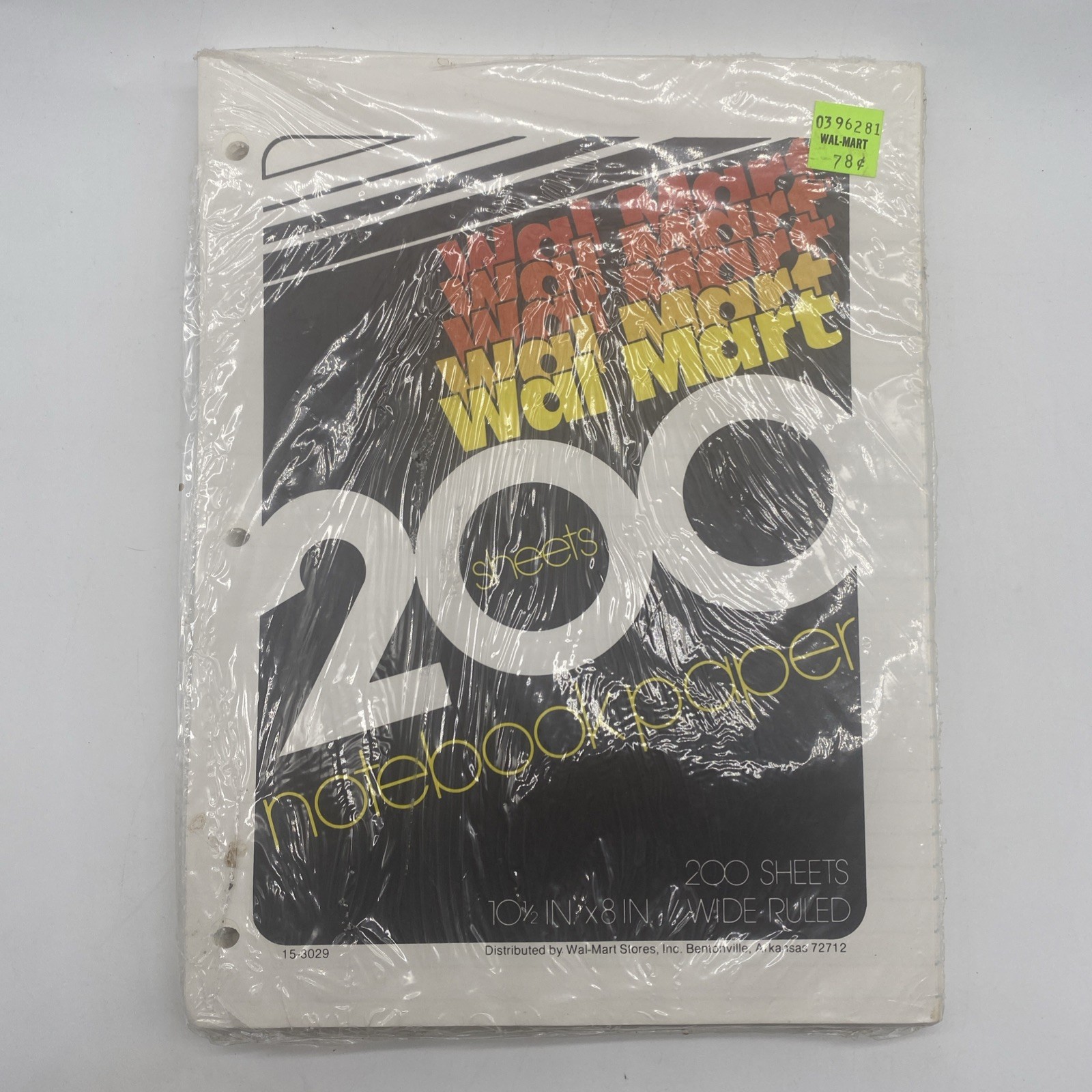 Vintage 1980s Walmart Notebook Paper 200 Sheets New Old Stock Sealed