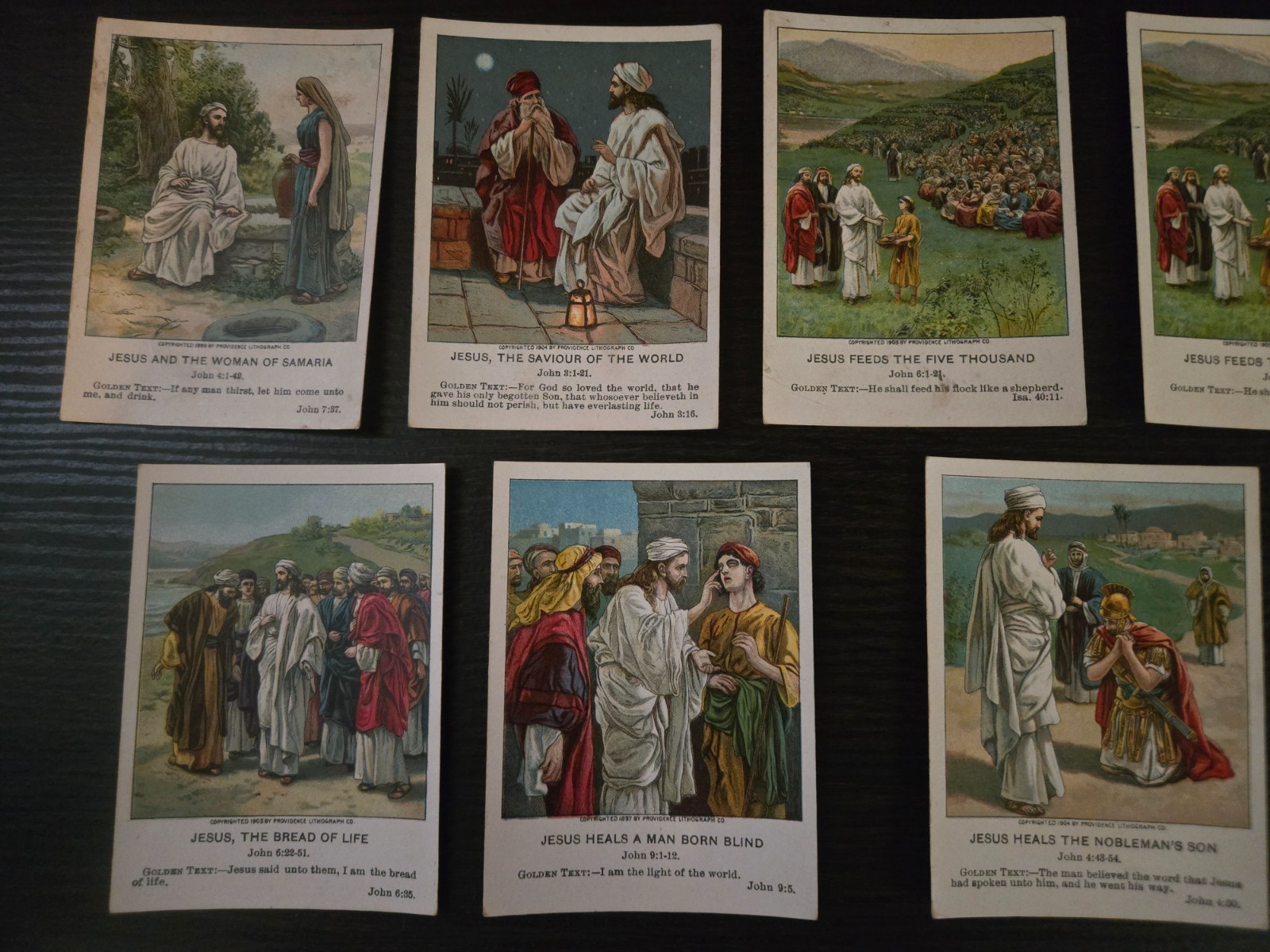Antique Berean Lesson Pictures Lot 14 Bible Cards 1908 Religious Lithograph
