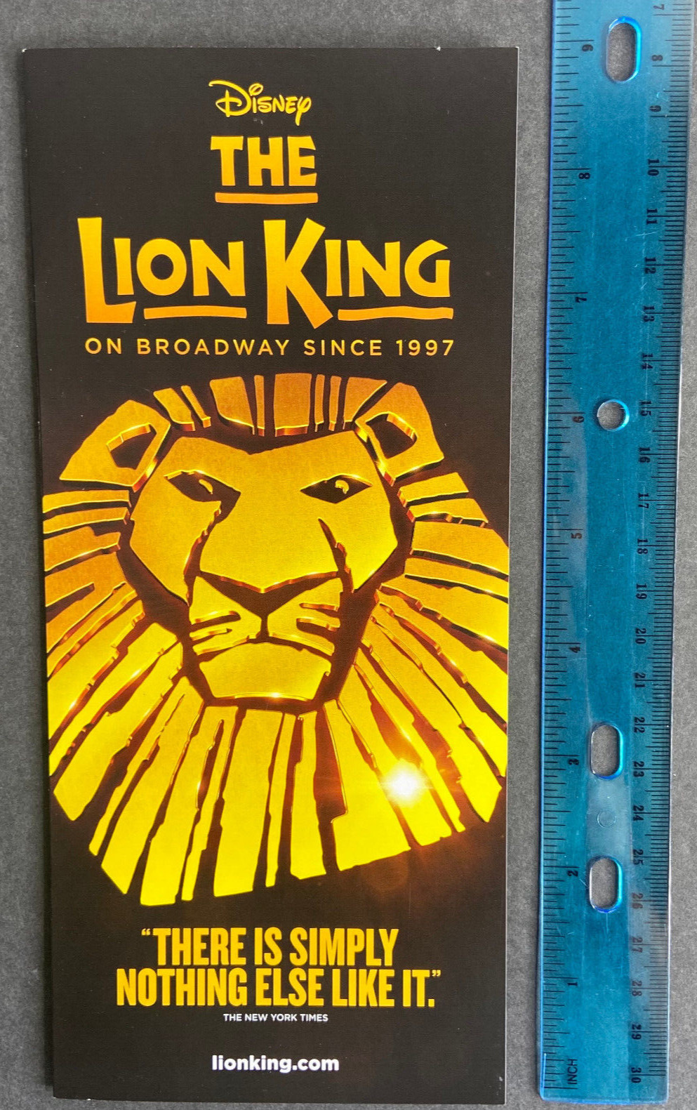 Disney The Lion King 25 years 2022 Ad Flyer Broadway New York City Advertisement
