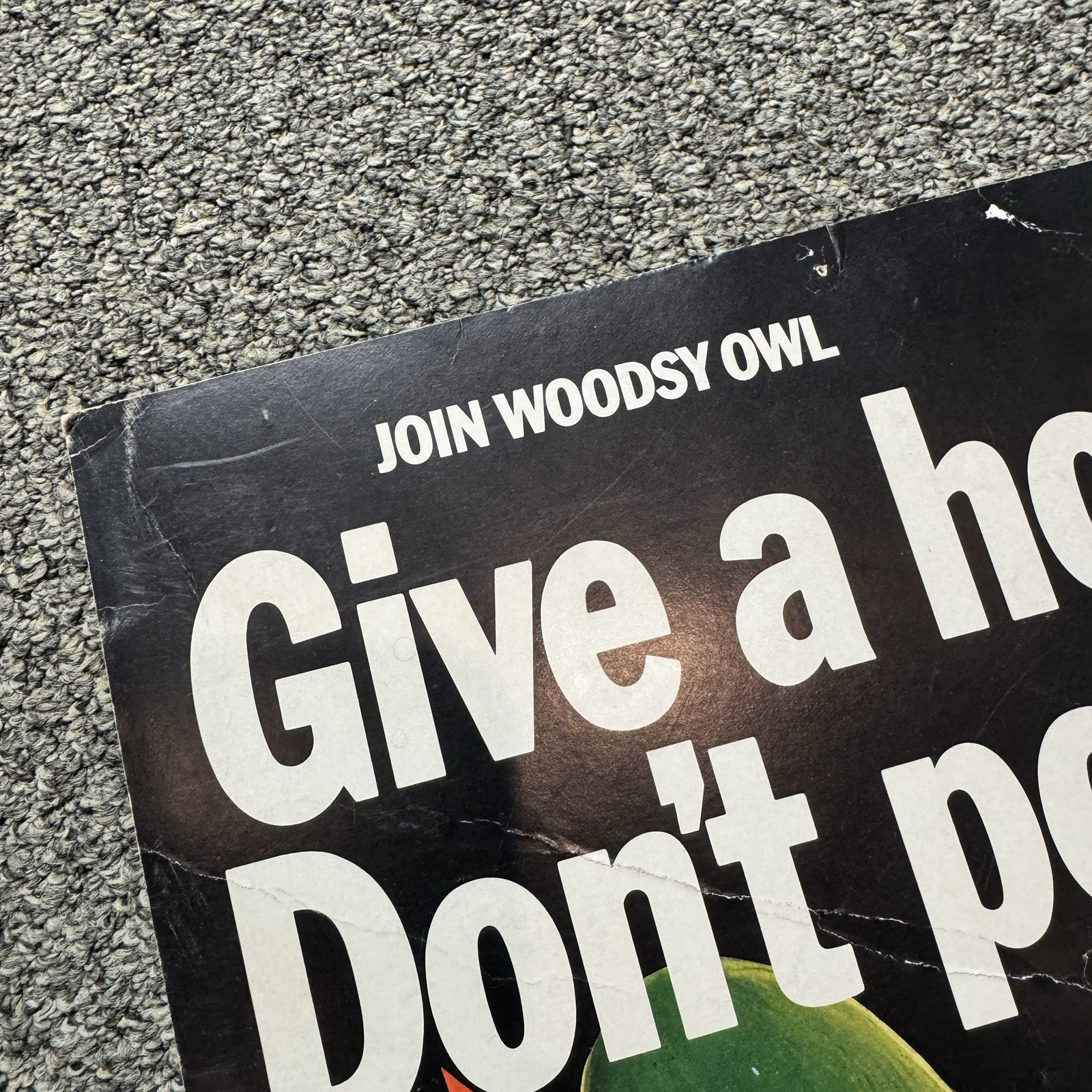 Vintage 1974 Woodsy the Owl “Give a Hoot! Don’t Pollute” Poster | 13×18.5 Inches