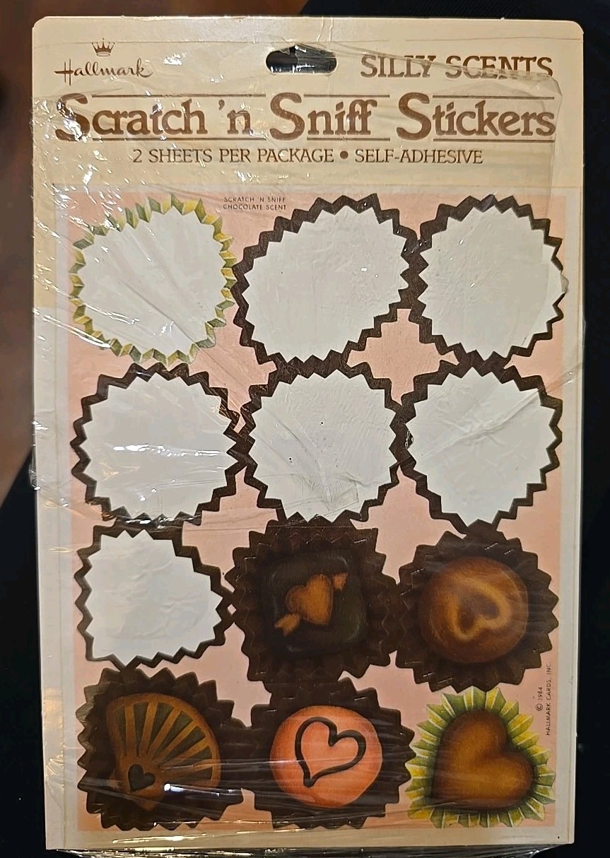 Vintage 1984 Silly Scents Scratch N Sniff Stickers Partial Chocolate Hallmark