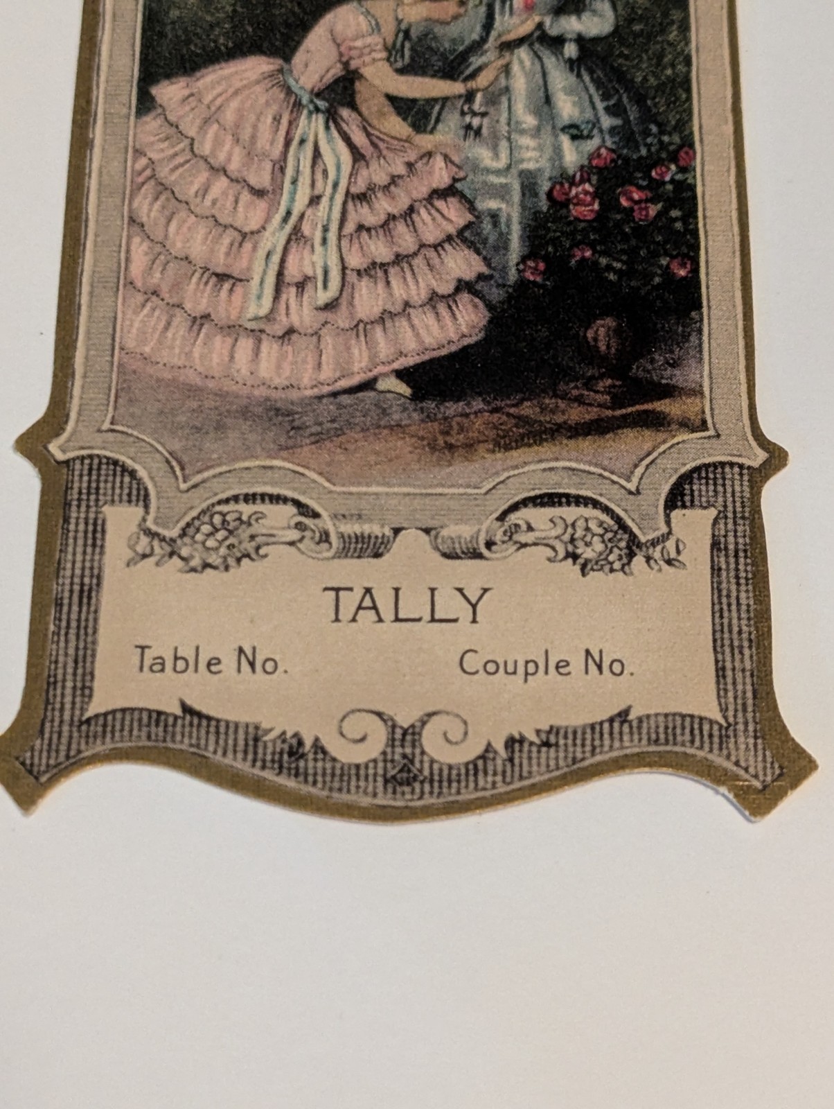 Vintage Bridge Score Tally Card Victorian Women Hat Dresses Antique