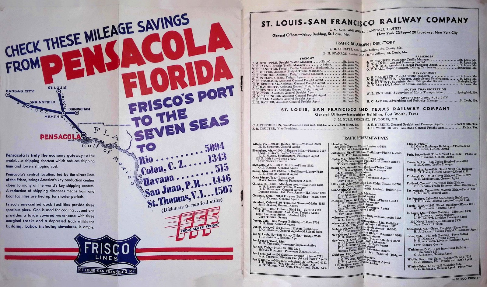 1942 Frisco Lines Passenger Timetable Wartime V For Victory Cover Railroadiana