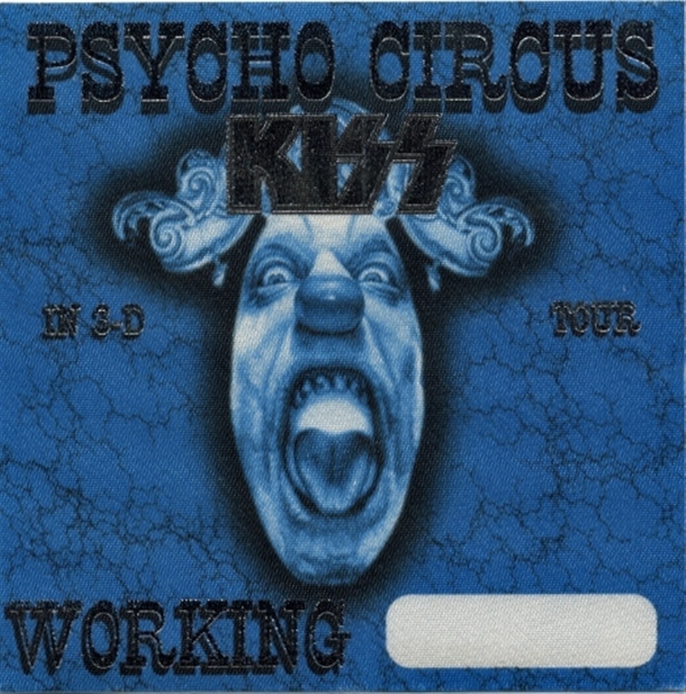 KISS 1998 Psycho Circus concert tour Working Crew foil Backstage Pass