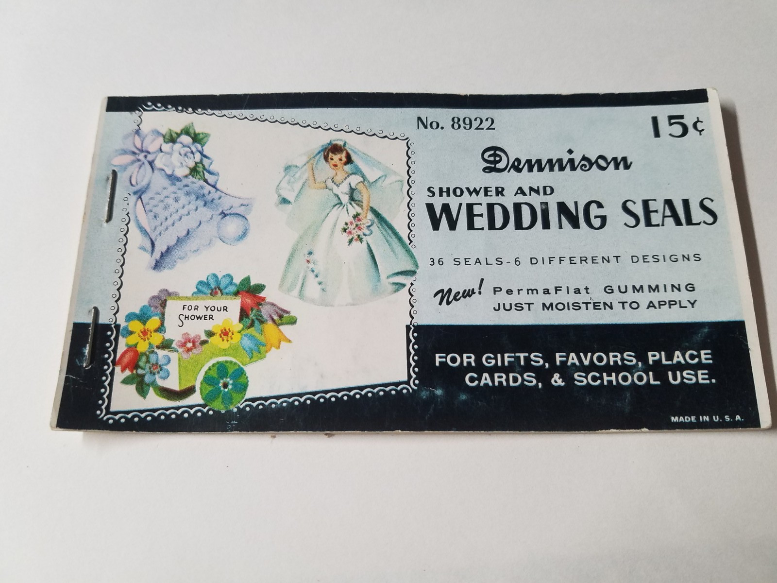 2 Booklets 1950s Dennison Shower Wedding Seals and Birthday Seals As Is 3691