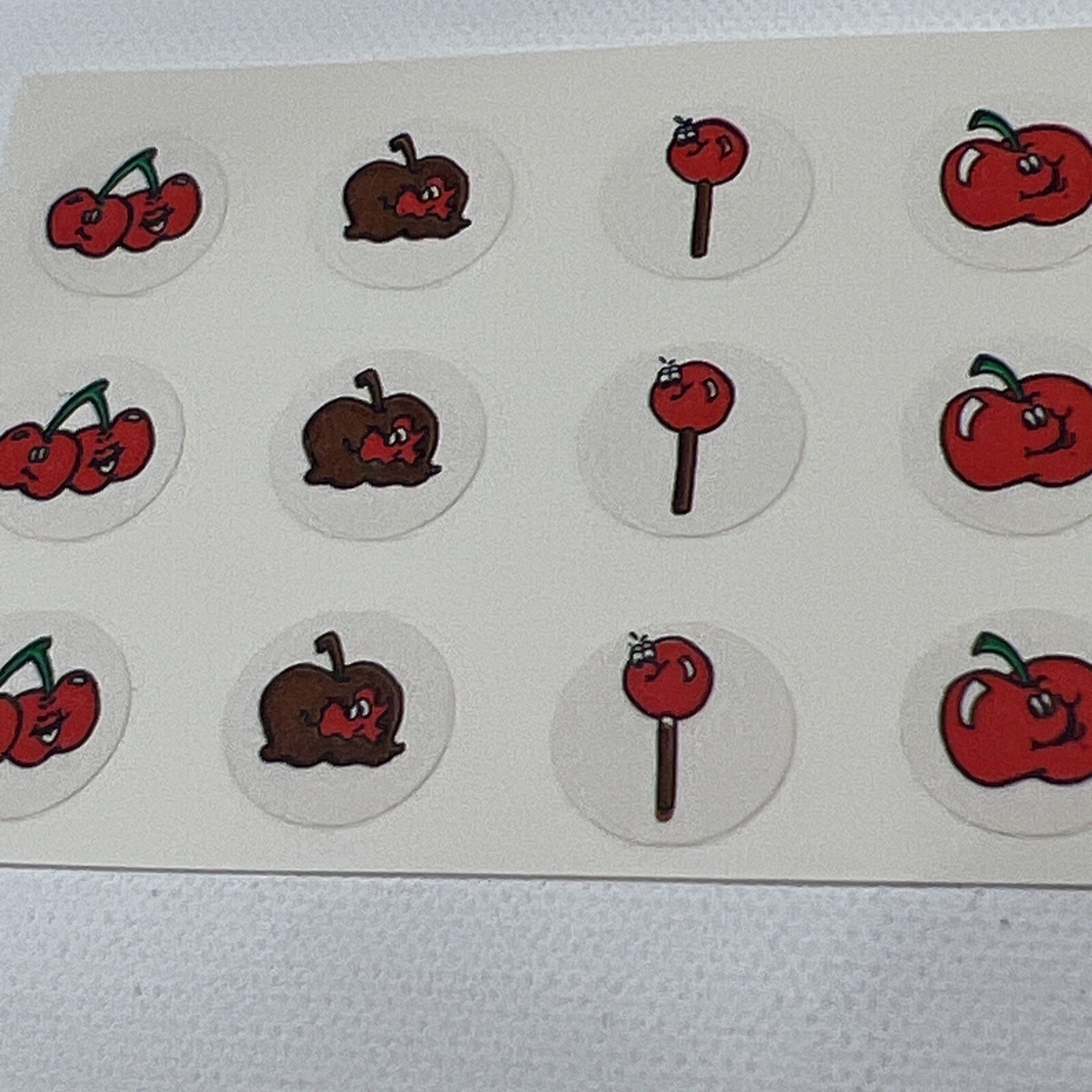 RARE Vintage Matte Scratch & Sniff Stickers 70’s Cherries Small Stickers