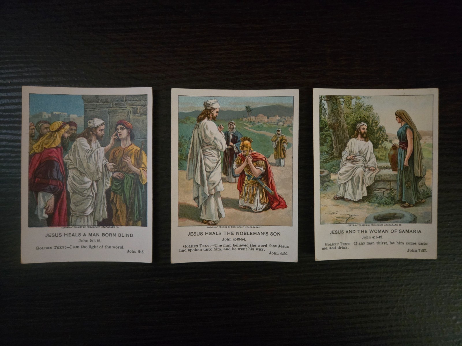 Antique Berean Lesson Pictures Lot 14 Bible Cards 1908 Religious Lithograph