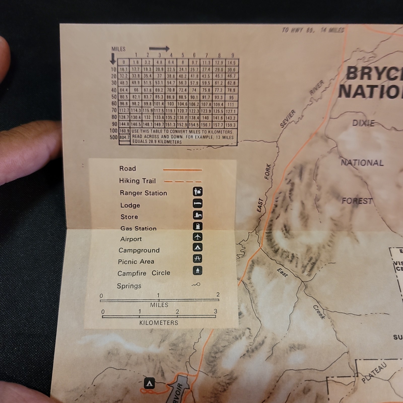 Vintage c1974 Zion, Bryce Canyon, North Rim Grand Canyon Detail Maps Lot Of 3