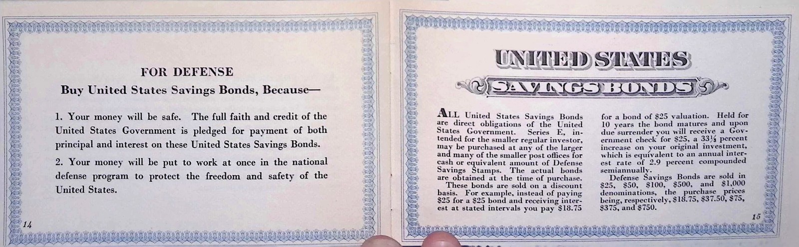 1940s US Postal Savings Plan Defense Bond Album Stamps Propaganda Ephemera