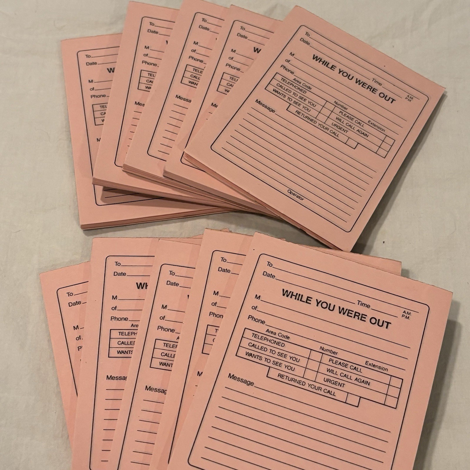 Vintage Telephone Message Pads Pink WHILE YOU WERE OUT Lot Of 10