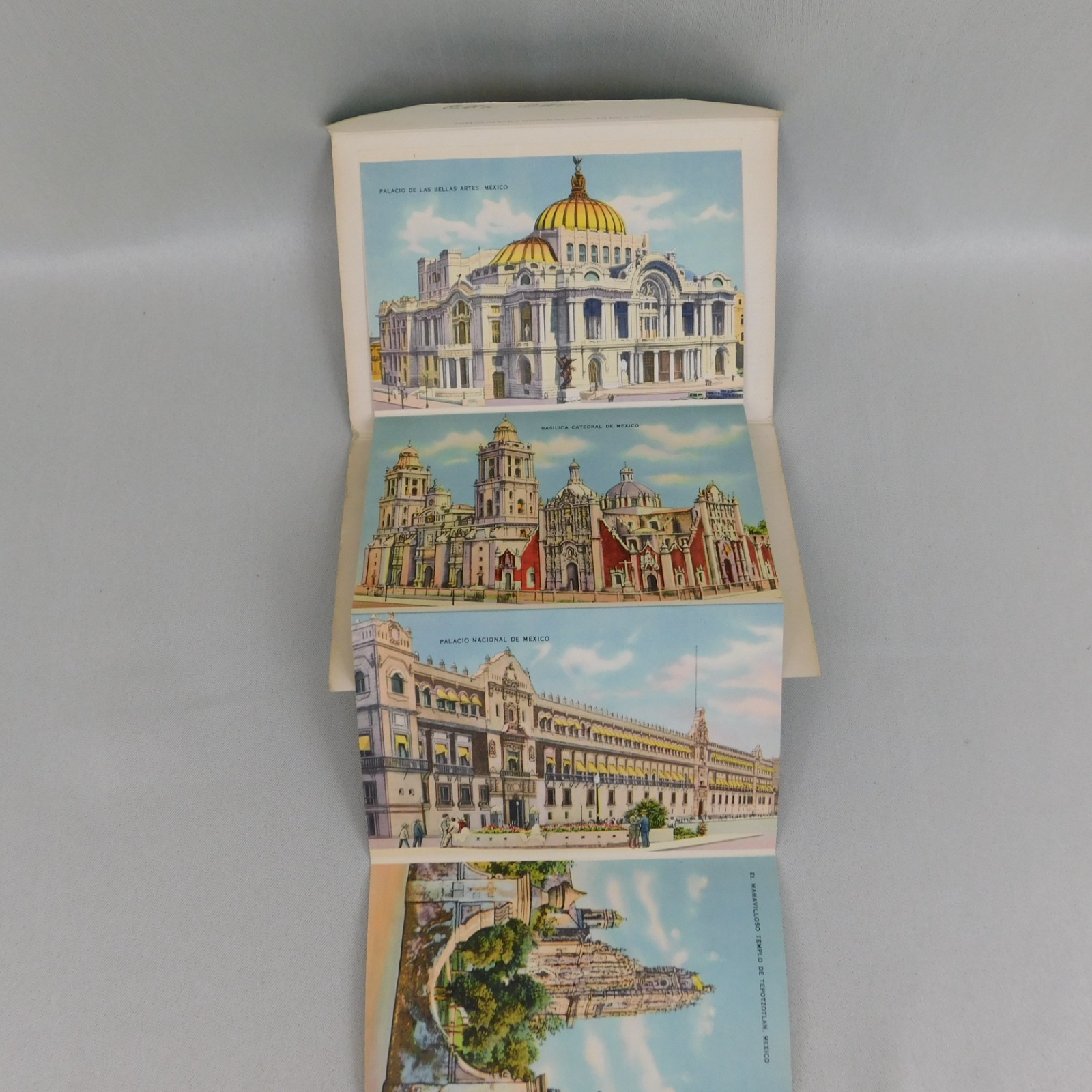 Vintage 30s 40s Views from Mexico Souvenir Photo Folder Postcard